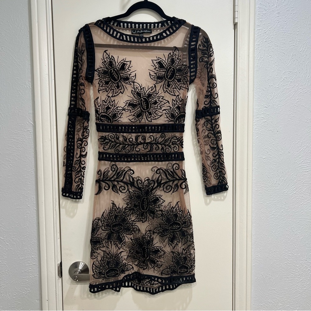For Love and Lemons Desert Nights Bodycon Dress (Nude Slip Not Included) XS